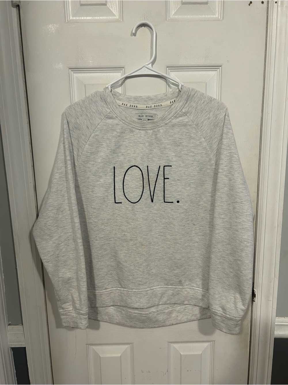 Rae Dunn Love Light Heather Gray Crewneck